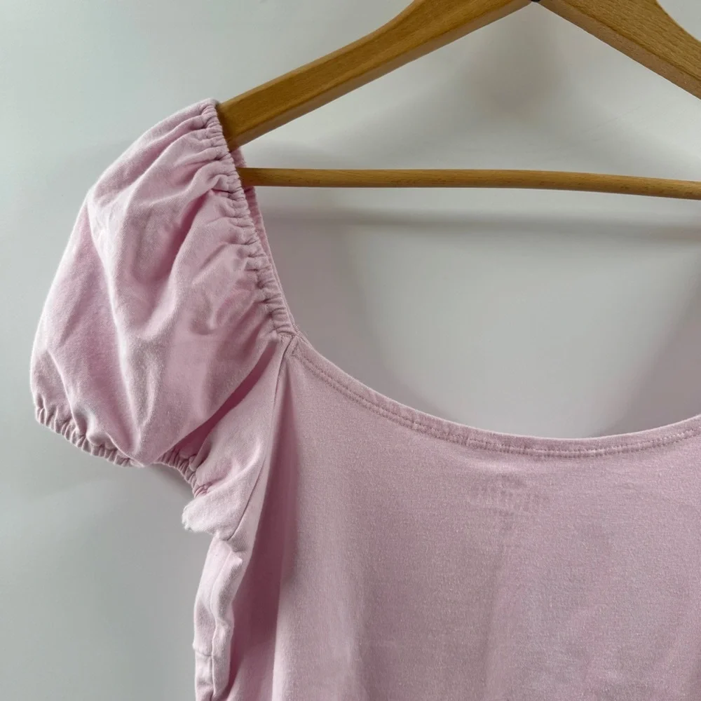 Hollister Light Pink Puffed Short Sleeve Top – Size Medium - Picture 6 of 7
